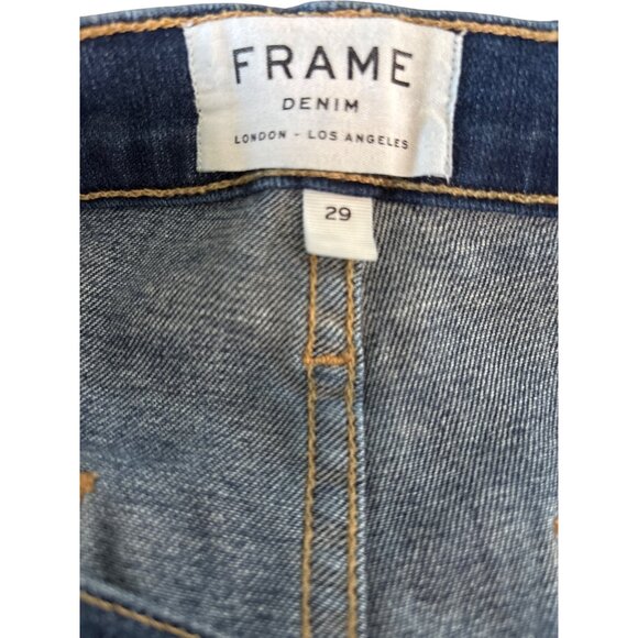 Frame Denim Le Bardot Crop Flare Size 29‎ Jeans Patch Pocket Raw Hem $240 Menara - Picture 9 of 11
